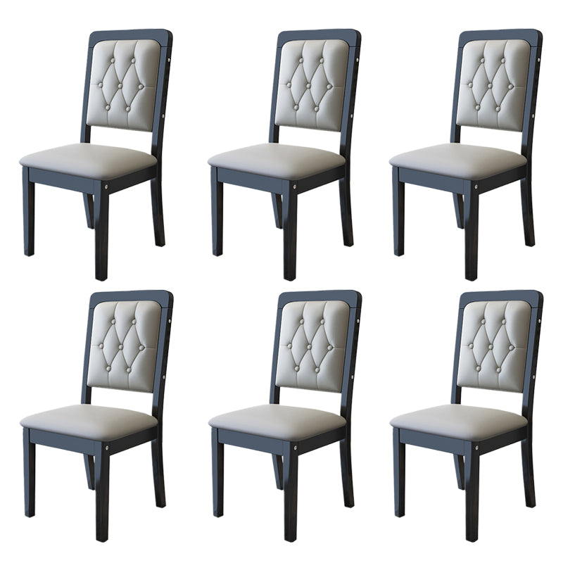 Nordic Style Wood Chair Open Back Dining Side Chair for Dinning Room Black-Gray 6 Piece Set Clearhalo 'Dining Chairs' 'Dining Tables & Seating' 'dining_chair' 'furn' 'furn_dining_chair' 'Furniture' 'Kitchen & Dining Furniture' 7552960