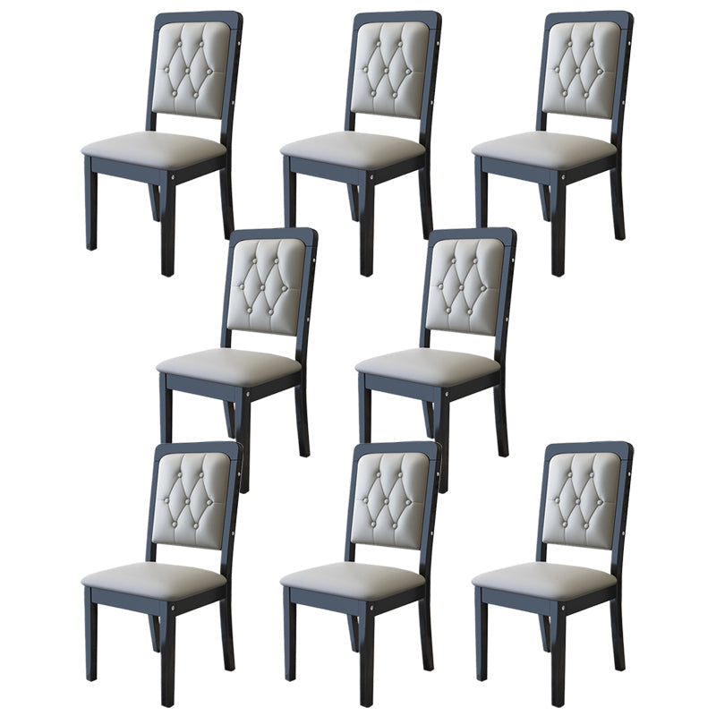 Nordic Style Wood Chair Open Back Dining Side Chair for Dinning Room Black-Gray 8 Piece Set Clearhalo 'Dining Chairs' 'Dining Tables & Seating' 'dining_chair' 'furn' 'furn_dining_chair' 'Furniture' 'Kitchen & Dining Furniture' 7552961
