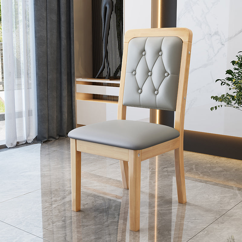 Nordic Style Wood Chair Open Back Dining Side Chair for Dinning Room Wood-Light Grey 1 Piece Clearhalo 'Dining Chairs' 'Dining Tables & Seating' 'dining_chair' 'furn' 'furn_dining_chair' 'Furniture' 'Kitchen & Dining Furniture' 7552962