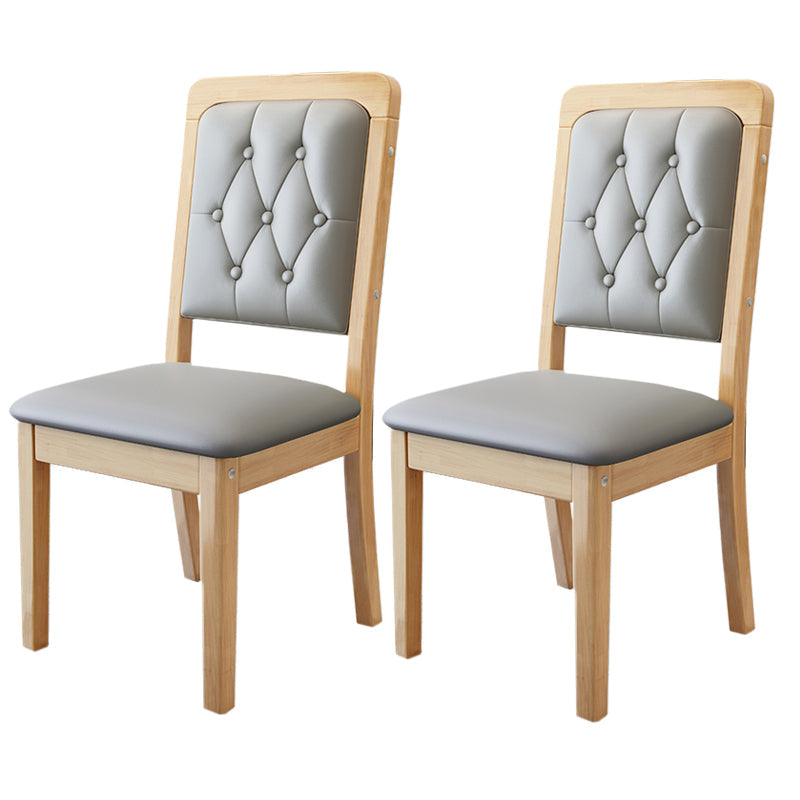 Nordic Style Wood Chair Open Back Dining Side Chair for Dinning Room Wood-Light Grey 2 Piece Set Clearhalo 'Dining Chairs' 'Dining Tables & Seating' 'dining_chair' 'furn' 'furn_dining_chair' 'Furniture' 'Kitchen & Dining Furniture' 7552963