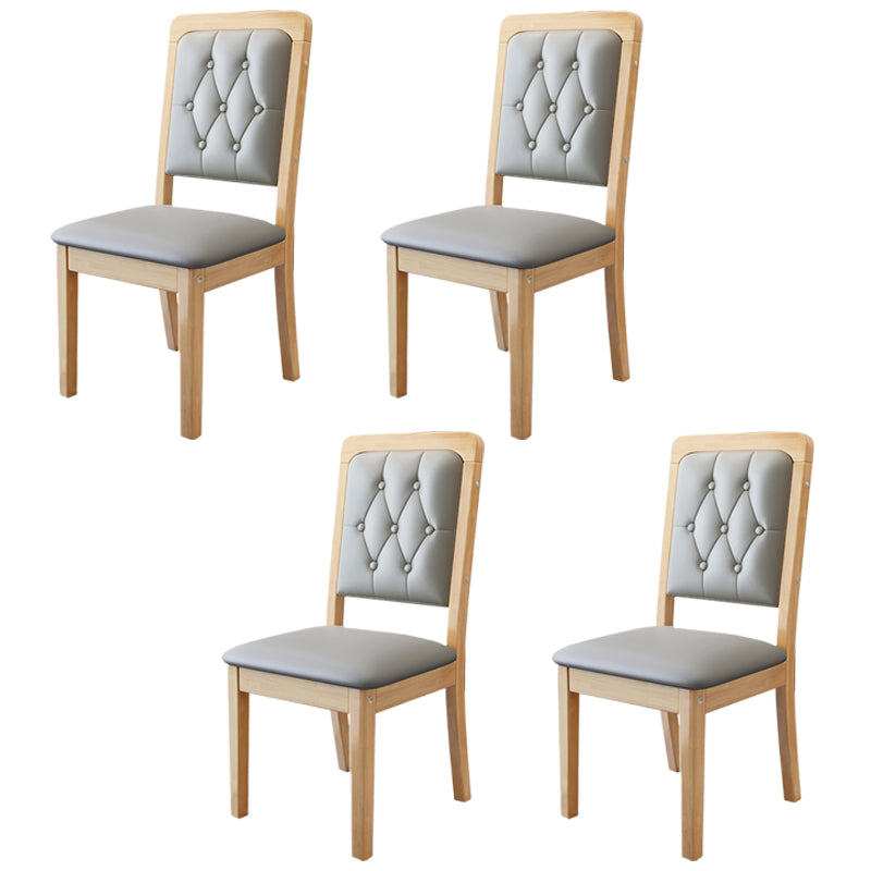 Nordic Style Wood Chair Open Back Dining Side Chair for Dinning Room Wood-Light Grey 4 Piece Set Clearhalo 'Dining Chairs' 'Dining Tables & Seating' 'dining_chair' 'furn' 'furn_dining_chair' 'Furniture' 'Kitchen & Dining Furniture' 7552964