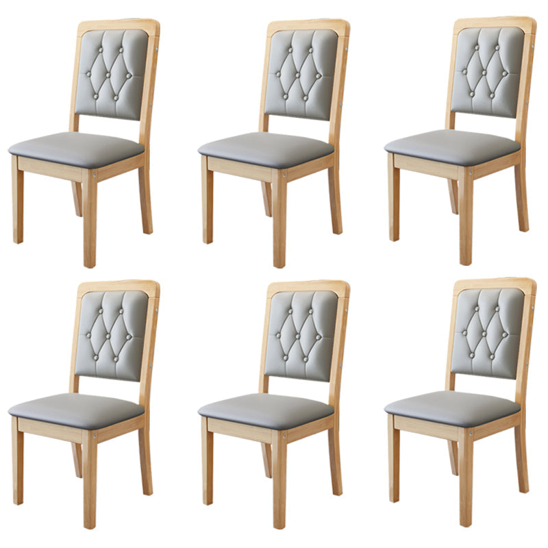 Nordic Style Wood Chair Open Back Dining Side Chair for Dinning Room Wood-Light Grey 6 Piece Set Clearhalo 'Dining Chairs' 'Dining Tables & Seating' 'dining_chair' 'furn' 'furn_dining_chair' 'Furniture' 'Kitchen & Dining Furniture' 7552965