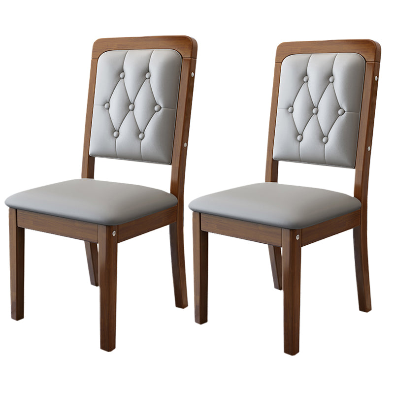 Nordic Style Wood Chair Open Back Dining Side Chair for Dinning Room Walnut + Gray 2 Piece Set Clearhalo 'Dining Chairs' 'Dining Tables & Seating' 'dining_chair' 'furn' 'furn_dining_chair' 'Furniture' 'Kitchen & Dining Furniture' 7552968