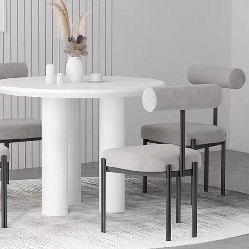 Chaise de salle à manger côté scandinave chaise en métal rembourré pour salle à manger