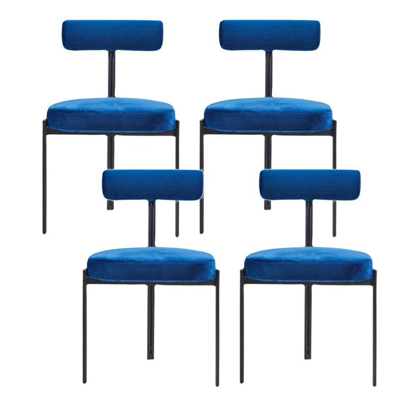 Chaise de salle à manger côté scandinave chaise en métal rembourré pour salle à manger