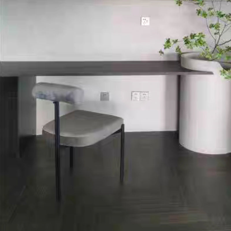 Chaise de salle à manger côté scandinave chaise en métal rembourré pour salle à manger