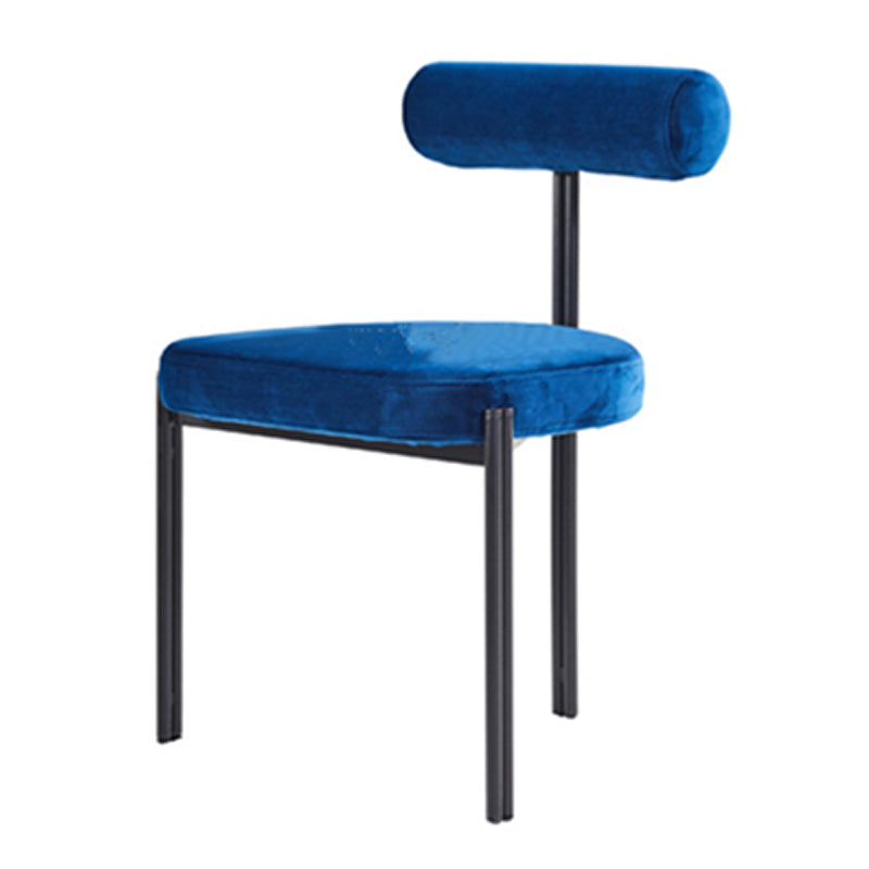 Chaise de salle à manger côté scandinave chaise en métal rembourré pour salle à manger
