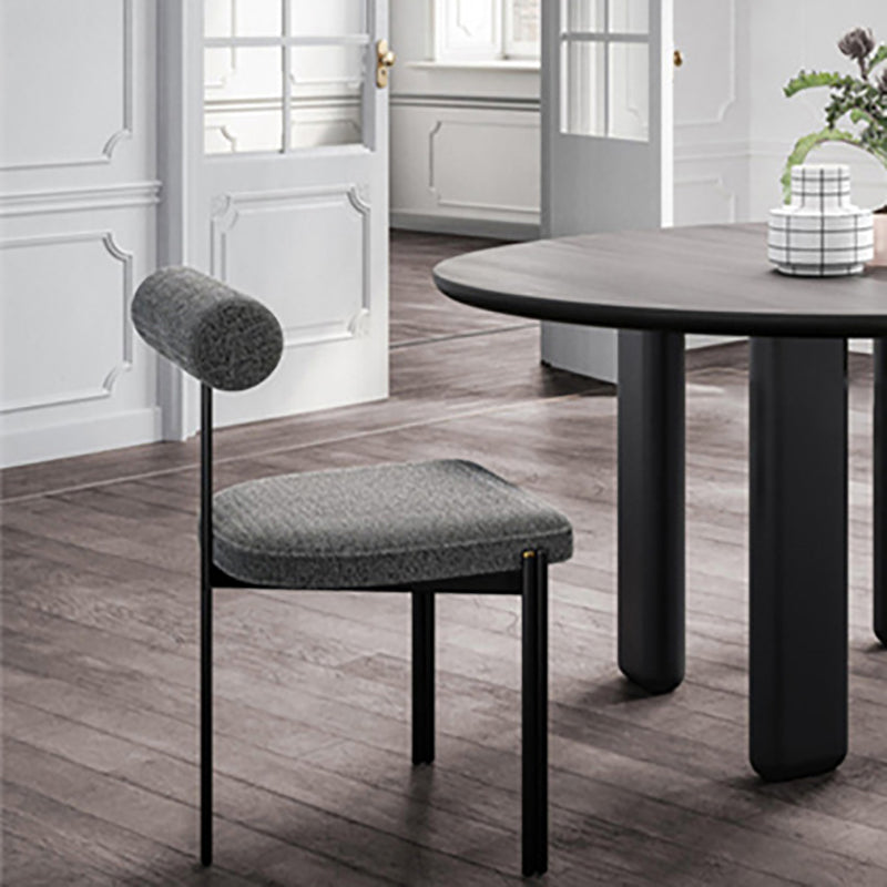 Chaise de salle à manger côté scandinave chaise en métal rembourré pour salle à manger