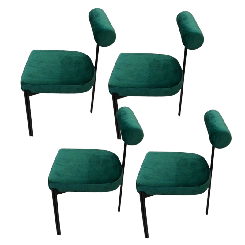 Chaise de salle à manger côté scandinave chaise en métal rembourré pour salle à manger