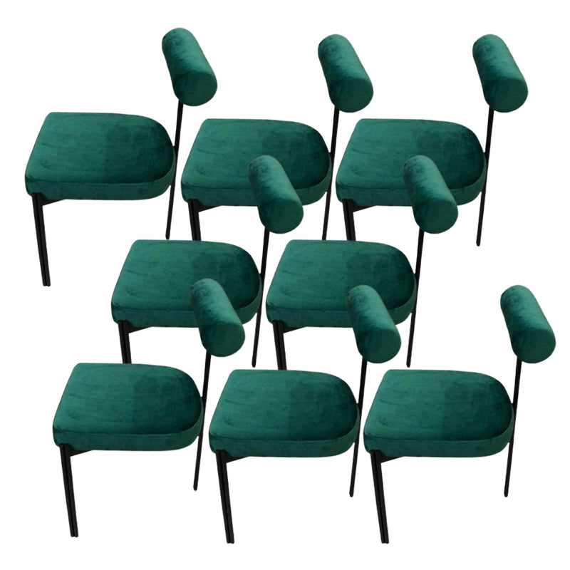 Chaise de salle à manger côté scandinave chaise en métal rembourré pour salle à manger