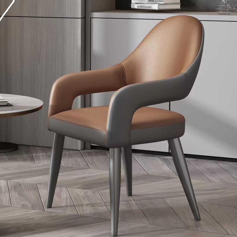 Noordse stijl metalen stoel open rug dineerstoel voor eetkamer