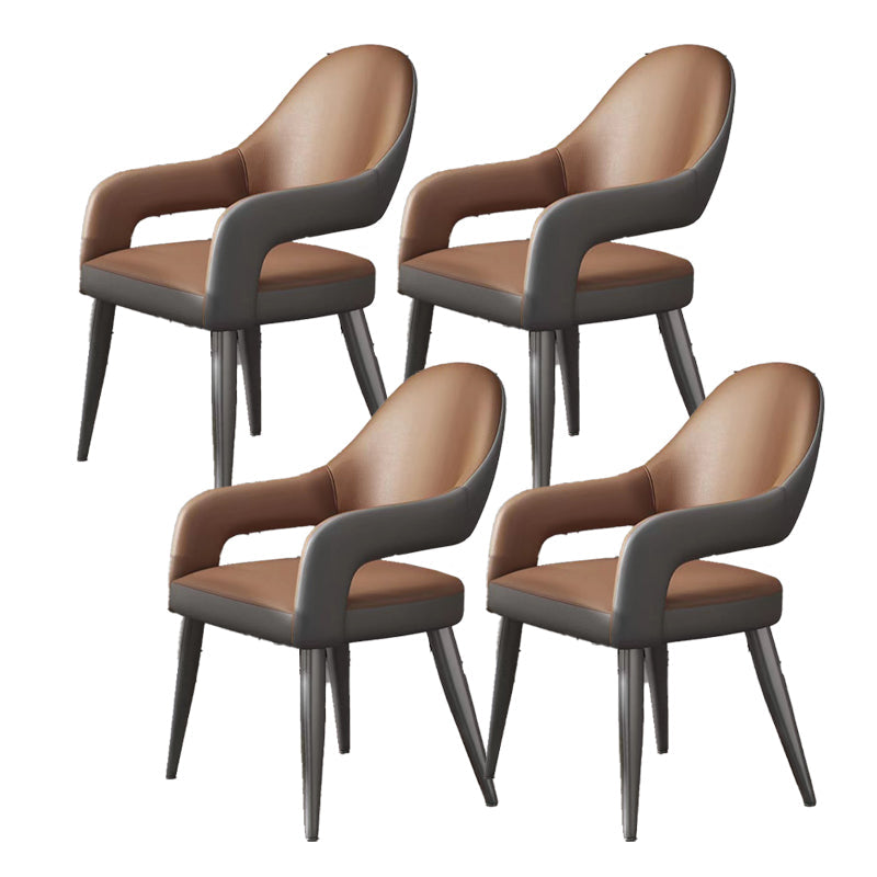 Noordse stijl metalen stoel open rug dineerstoel voor eetkamer