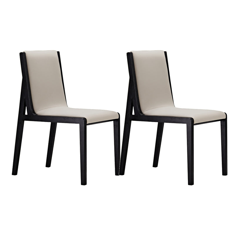Modern Wood Glam Dining Chair Side Open Back Chair for Kitchen Black-White 2 Piece Set Clearhalo 'Dining Chairs' 'Dining Tables & Seating' 'dining_chair' 'furn' 'furn_dining_chair' 'Furniture' 'Kitchen & Dining Furniture' 7553131