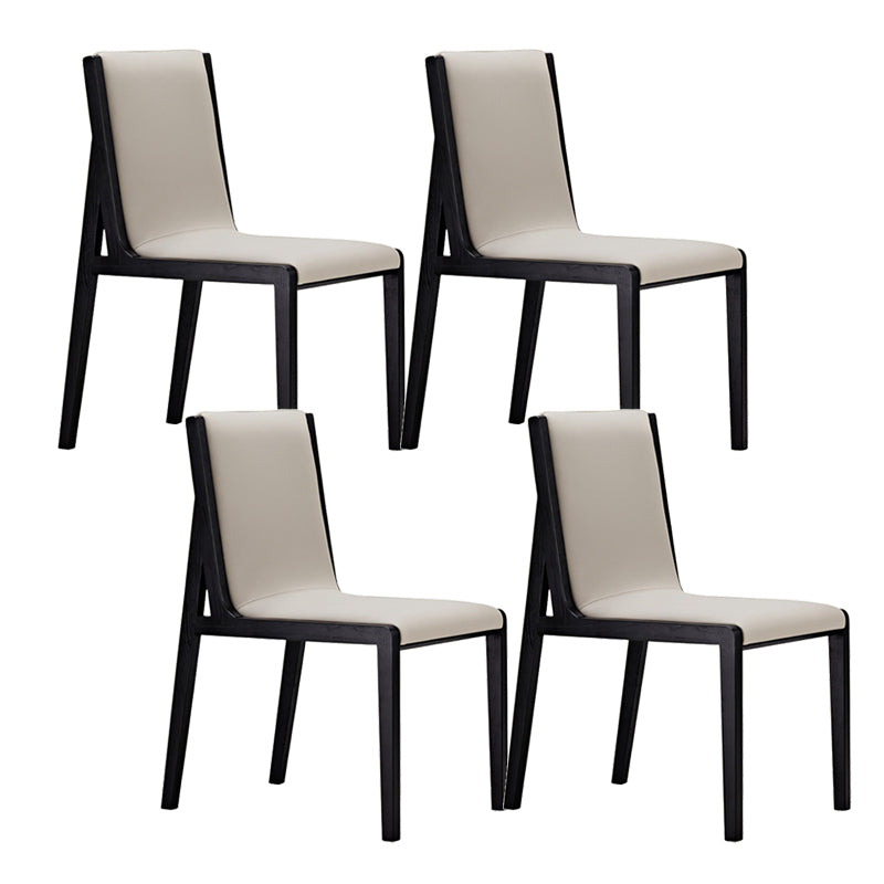 Modern Wood Glam Dining Chair Side Open Back Chair for Kitchen Black-White 4 Piece Set Clearhalo 'Dining Chairs' 'Dining Tables & Seating' 'dining_chair' 'furn' 'furn_dining_chair' 'Furniture' 'Kitchen & Dining Furniture' 7553132