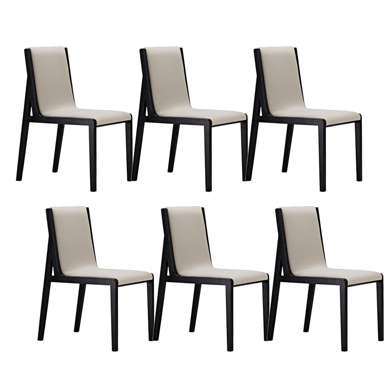 Modern Wood Glam Dining Chair Side Open Back Chair for Kitchen Black-White 6 Piece Set Clearhalo 'Dining Chairs' 'Dining Tables & Seating' 'dining_chair' 'furn' 'furn_dining_chair' 'Furniture' 'Kitchen & Dining Furniture' 7553134