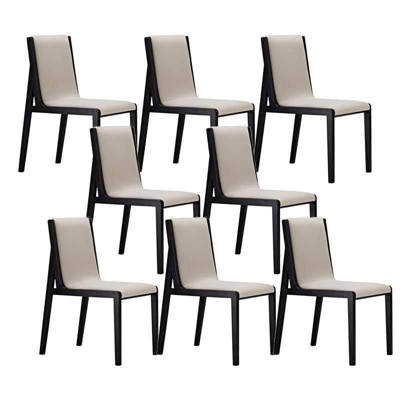 Modern Wood Glam Dining Chair Side Open Back Chair for Kitchen Black-White 8 Piece Set Clearhalo 'Dining Chairs' 'Dining Tables & Seating' 'dining_chair' 'furn' 'furn_dining_chair' 'Furniture' 'Kitchen & Dining Furniture' 7553137