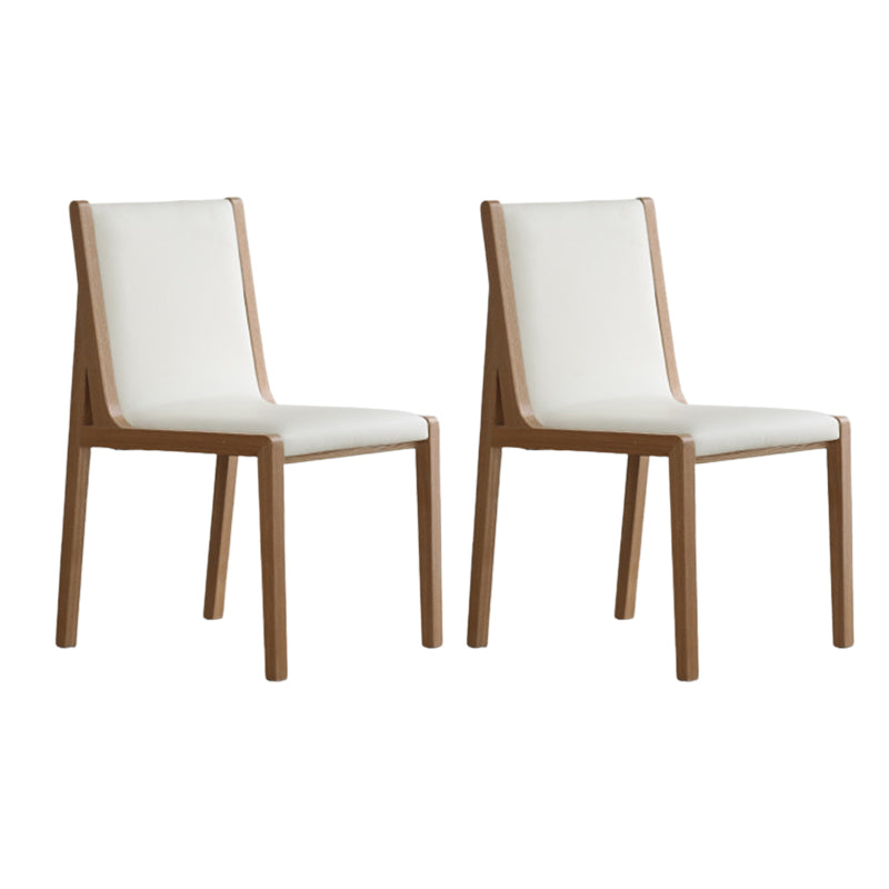 Modern Wood Glam Dining Chair Side Open Back Chair for Kitchen Natural White 2 Piece Set Clearhalo 'Dining Chairs' 'Dining Tables & Seating' 'dining_chair' 'furn' 'furn_dining_chair' 'Furniture' 'Kitchen & Dining Furniture' 7553138