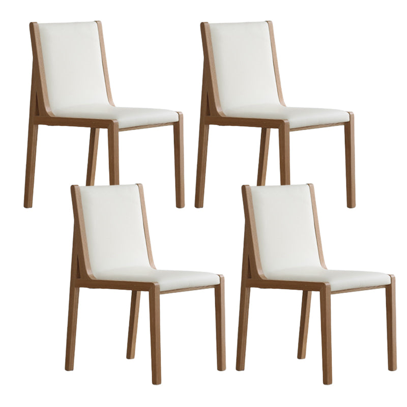 Modern Wood Glam Dining Chair Side Open Back Chair for Kitchen Natural White 4 Piece Set Clearhalo 'Dining Chairs' 'Dining Tables & Seating' 'dining_chair' 'furn' 'furn_dining_chair' 'Furniture' 'Kitchen & Dining Furniture' 7553140