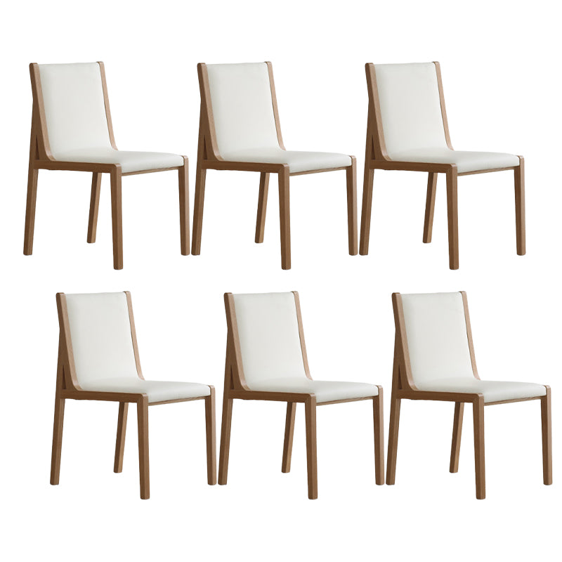 Modern Wood Glam Dining Chair Side Open Back Chair for Kitchen Natural White 6 Piece Set Clearhalo 'Dining Chairs' 'Dining Tables & Seating' 'dining_chair' 'furn' 'furn_dining_chair' 'Furniture' 'Kitchen & Dining Furniture' 7553143