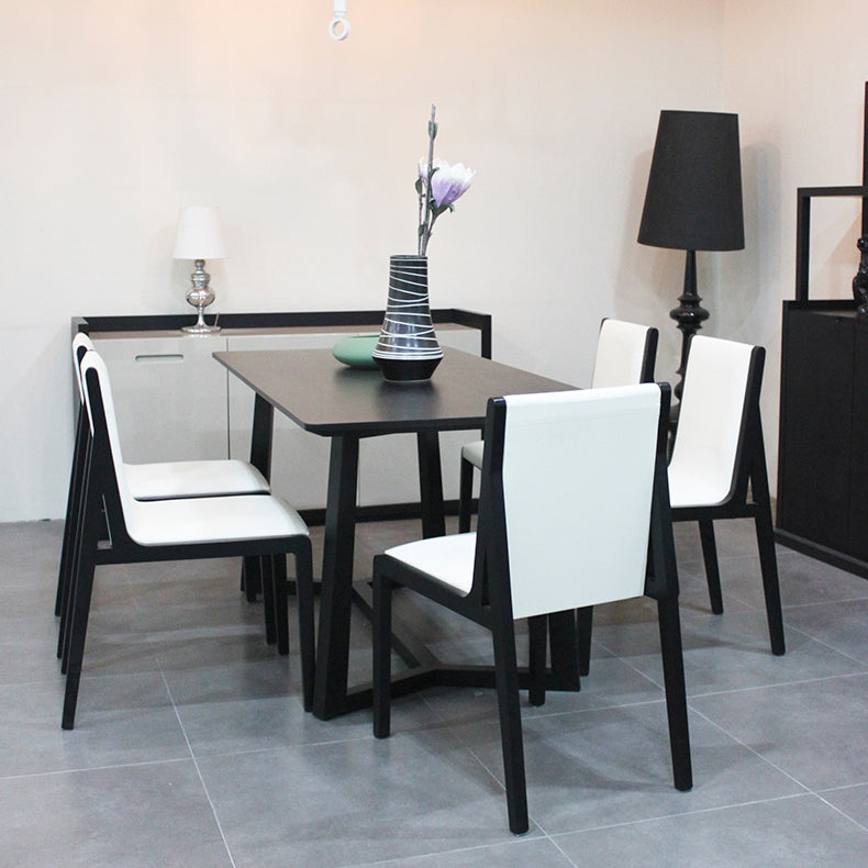 Modern Wood Glam Dining Chair Side Open Back Chair for Kitchen Clearhalo 'Dining Chairs' 'Dining Tables & Seating' 'dining_chair' 'furn' 'furn_dining_chair' 'Furniture' 'Kitchen & Dining Furniture' 7553144