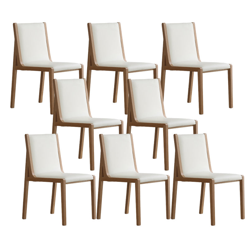 Modern Wood Glam Dining Chair Side Open Back Chair for Kitchen Natural White 8 Piece Set Clearhalo 'Dining Chairs' 'Dining Tables & Seating' 'dining_chair' 'furn' 'furn_dining_chair' 'Furniture' 'Kitchen & Dining Furniture' 7553145