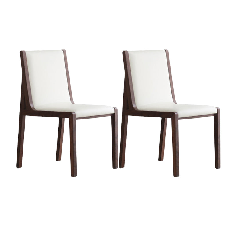 Modern Wood Glam Dining Chair Side Open Back Chair for Kitchen Walnut White 2 Piece Set Clearhalo 'Dining Chairs' 'Dining Tables & Seating' 'dining_chair' 'furn' 'furn_dining_chair' 'Furniture' 'Kitchen & Dining Furniture' 7553146