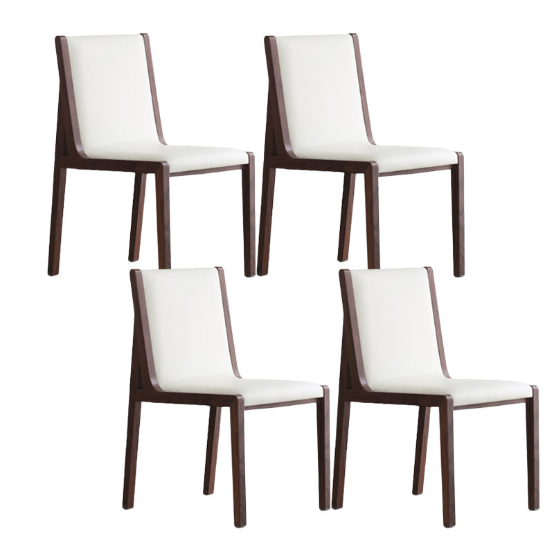 Modern Wood Glam Dining Chair Side Open Back Chair for Kitchen Walnut White 4 Piece Set Clearhalo 'Dining Chairs' 'Dining Tables & Seating' 'dining_chair' 'furn' 'furn_dining_chair' 'Furniture' 'Kitchen & Dining Furniture' 7553148