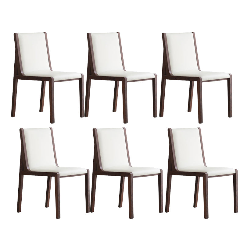 Modern Wood Glam Dining Chair Side Open Back Chair for Kitchen Walnut White 6 Piece Set Clearhalo 'Dining Chairs' 'Dining Tables & Seating' 'dining_chair' 'furn' 'furn_dining_chair' 'Furniture' 'Kitchen & Dining Furniture' 7553150