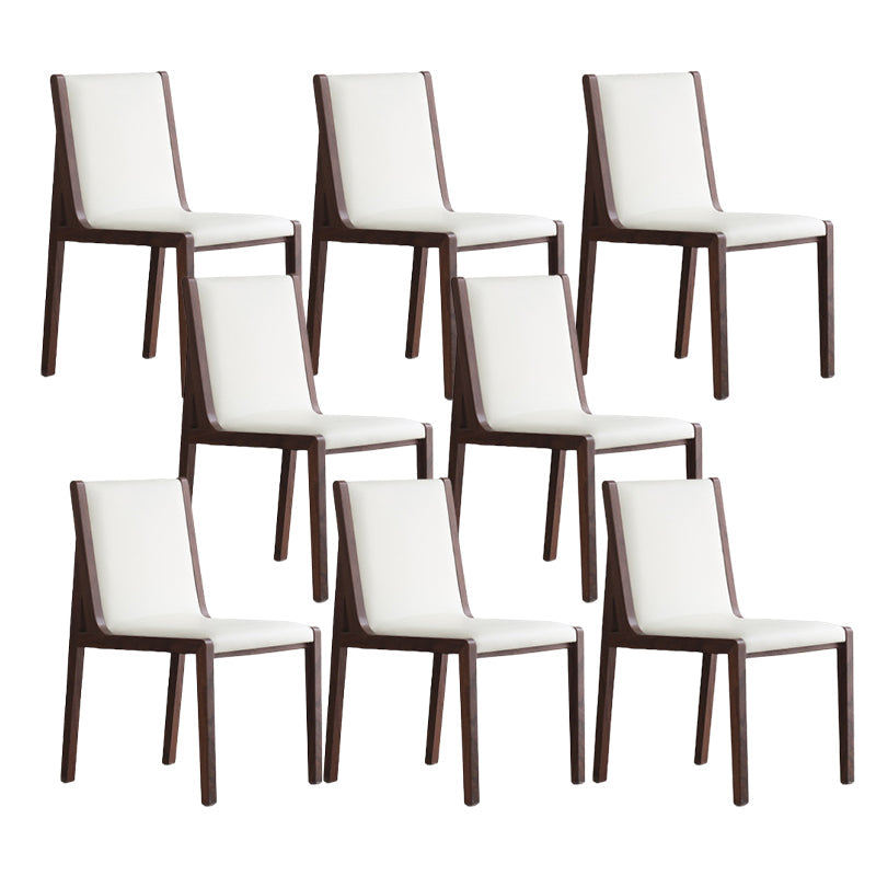 Modern Wood Glam Dining Chair Side Open Back Chair for Kitchen Walnut White 8 Piece Set Clearhalo 'Dining Chairs' 'Dining Tables & Seating' 'dining_chair' 'furn' 'furn_dining_chair' 'Furniture' 'Kitchen & Dining Furniture' 7553151