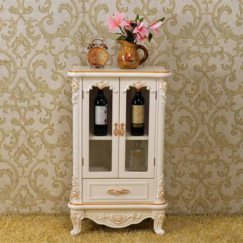 Traditional Glass Doors Display Stand Solid Wood Buffet Cabinet for Dining Room 21.7"L x 11.8"W x 36.2"H Clearhalo 'Display & China Cabinets' 'display_china_cabinets' 'furn' 'furn_display_china_cabinets' 'Furniture' 'Kitchen & Dining Furniture' 7553157