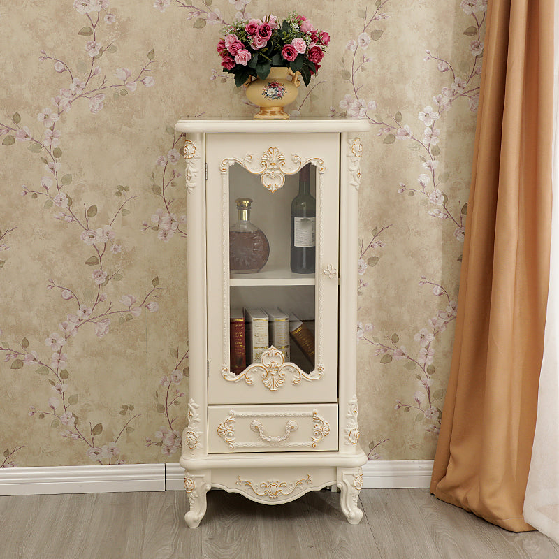 Traditional Glass Doors Display Stand Solid Wood Buffet Cabinet for Dining Room 20"L x 12"W x 43"H Clearhalo 'Display & China Cabinets' 'display_china_cabinets' 'furn' 'furn_display_china_cabinets' 'Furniture' 'Kitchen & Dining Furniture' 7553159