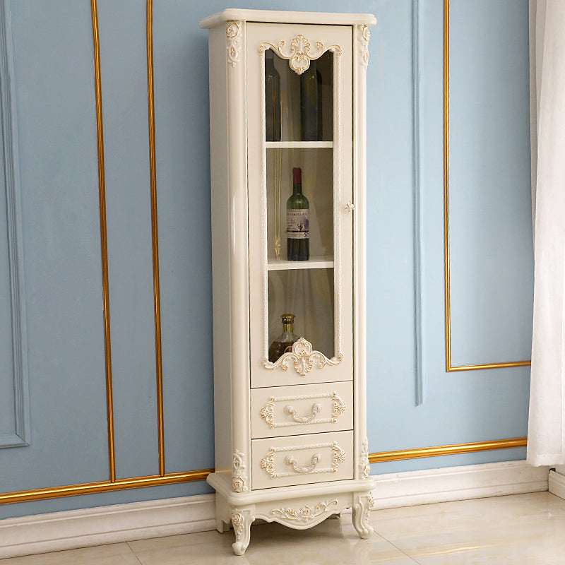 Traditional Glass Doors Display Stand Solid Wood Buffet Cabinet for Dining Room 20"L x 12"W x 67"H Clearhalo 'Display & China Cabinets' 'display_china_cabinets' 'furn' 'furn_display_china_cabinets' 'Furniture' 'Kitchen & Dining Furniture' 7553165