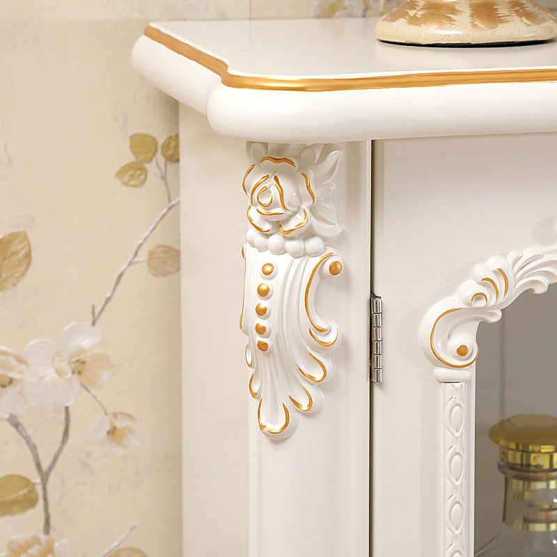 Traditional Glass Doors Display Stand Solid Wood Buffet Cabinet for Dining Room Clearhalo 'Display & China Cabinets' 'display_china_cabinets' 'furn' 'furn_display_china_cabinets' 'Furniture' 'Kitchen & Dining Furniture' 7553166