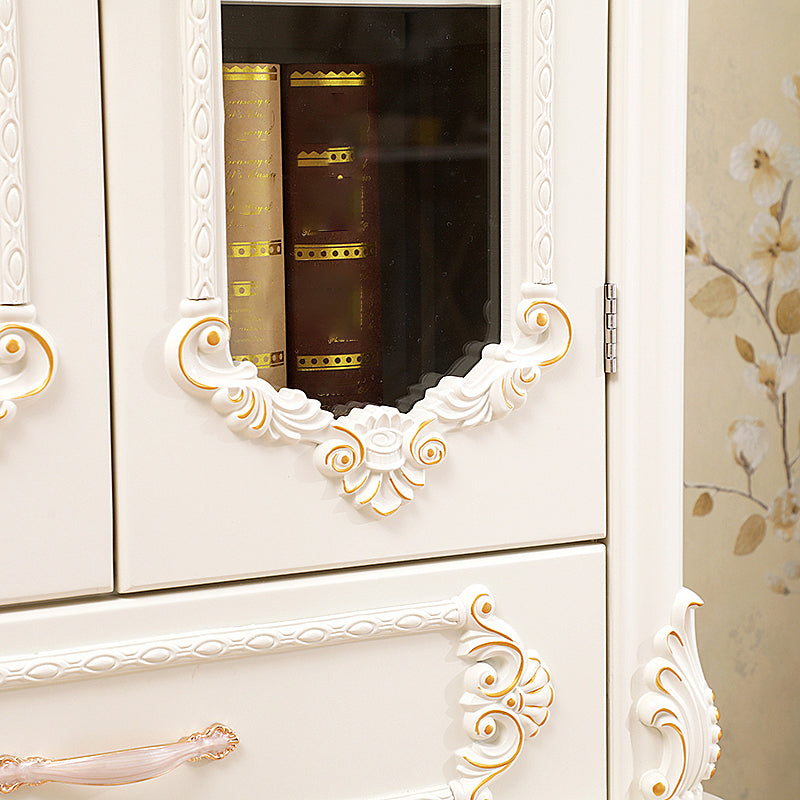 Traditional Glass Doors Display Stand Solid Wood Buffet Cabinet for Dining Room Clearhalo 'Display & China Cabinets' 'display_china_cabinets' 'furn' 'furn_display_china_cabinets' 'Furniture' 'Kitchen & Dining Furniture' 7553168