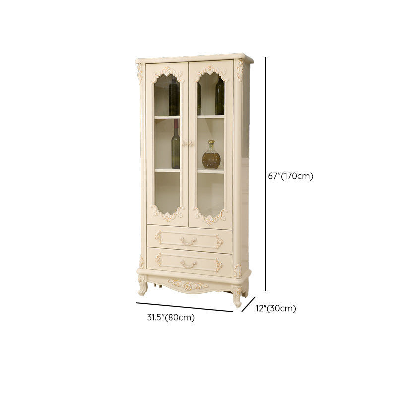 Traditional Glass Doors Display Stand Solid Wood Buffet Cabinet for Dining Room Clearhalo 'Display & China Cabinets' 'display_china_cabinets' 'furn' 'furn_display_china_cabinets' 'Furniture' 'Kitchen & Dining Furniture' 7553171