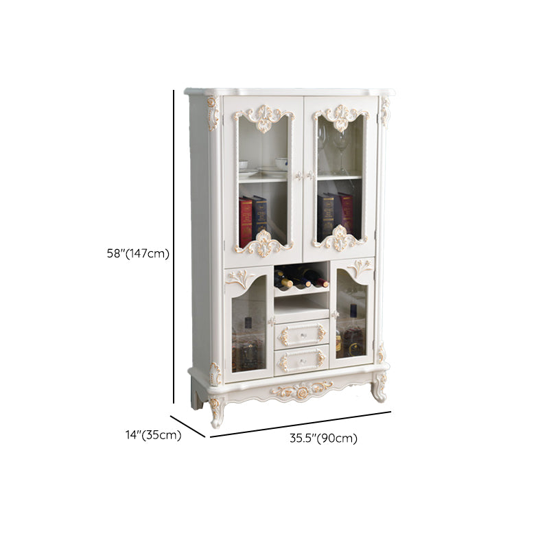 Traditional Glass Doors Display Stand Solid Wood Buffet Cabinet for Dining Room Clearhalo 'Display & China Cabinets' 'display_china_cabinets' 'furn' 'furn_display_china_cabinets' 'Furniture' 'Kitchen & Dining Furniture' 7553178