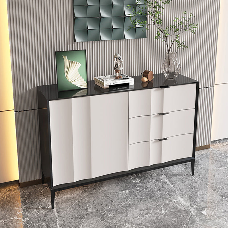 Contemporary Dining Server Engineered Wood Buffet Server with Drawers ...