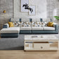 Modern Gray Cushions Sofa & Chaise 5-Seater 139.37" L Square Arm Sectional Sofa Clearhalo 'furn' 'furn_sectionals' 'Furniture' 'Living Room Furniture' 'Sectionals' 7561681