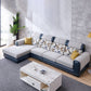 Modern Gray Cushions Sofa & Chaise 5-Seater 139.37" L Square Arm Sectional Sofa Flannel Left Clearhalo 'furn' 'furn_sectionals' 'Furniture' 'Living Room Furniture' 'Sectionals' 7561683