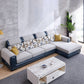 Modern Gray Cushions Sofa & Chaise 5-Seater 139.37" L Square Arm Sectional Sofa Clearhalo 'furn' 'furn_sectionals' 'Furniture' 'Living Room Furniture' 'Sectionals' 7561686