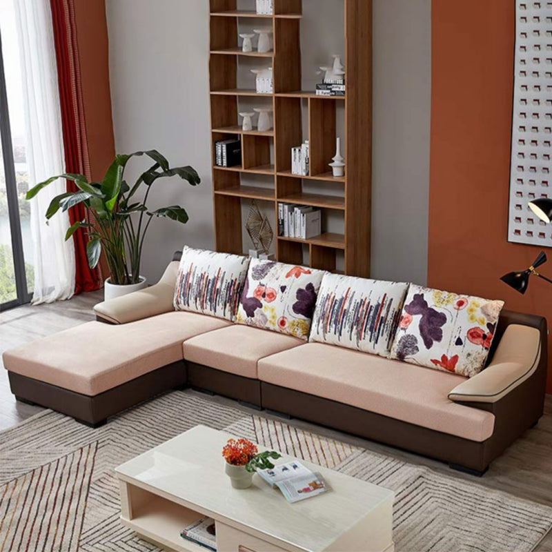 Section des sections contemporaines de 5 places * tissu en chaise et cuir SOPEAU DE RETUATION DU BACK LOBE