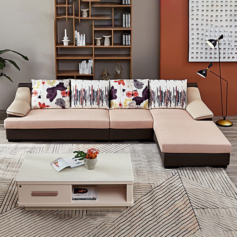 Section des sections contemporaines de 5 places * tissu en chaise et cuir SOPEAU DE RETUATION DU BACK LOBE