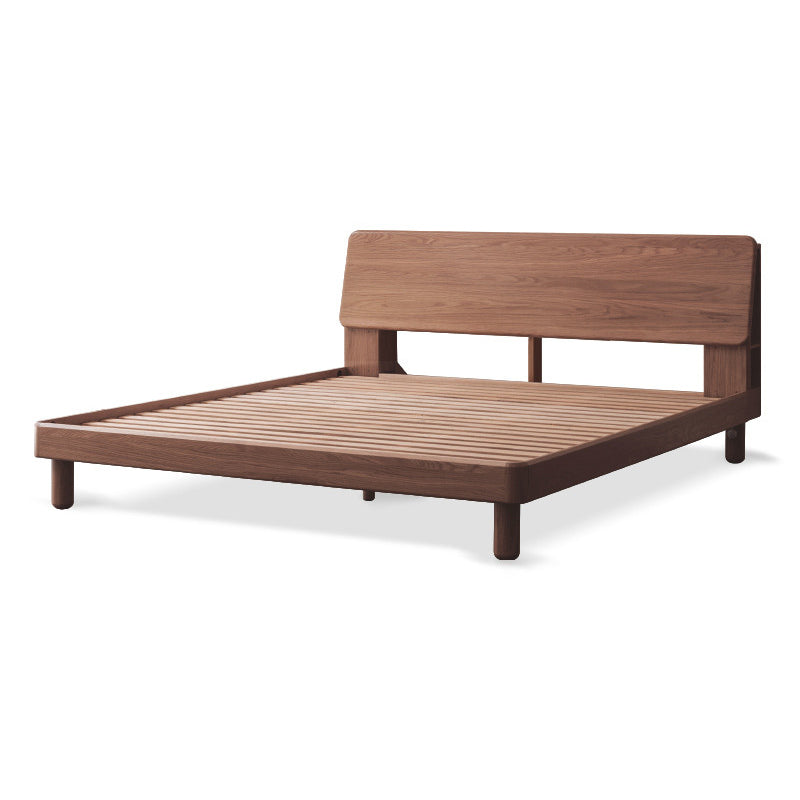 Solid Wood Standard Bed Contemporary Bed with Rectangular Headboard