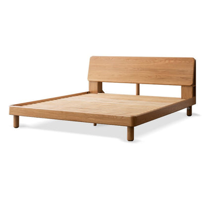 Solid Wood Standard Bed Contemporary Bed with Rectangular Headboard