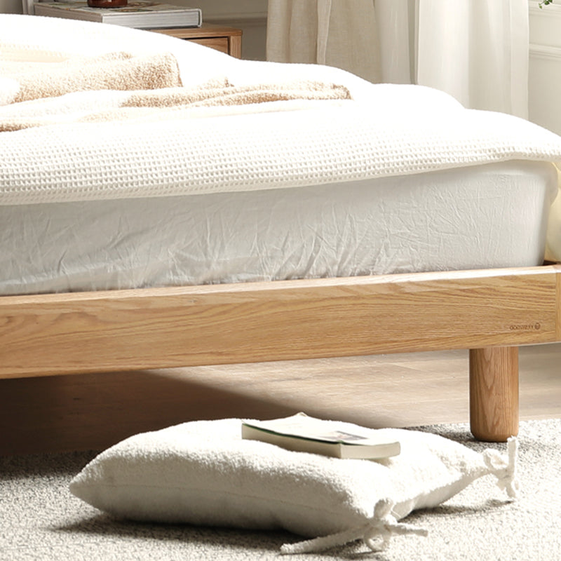 Solid Wood Standard Bed Contemporary Bed with Rectangular Headboard