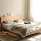 Solid Wood Standard Bed Contemporary Bed with Rectangular Headboard