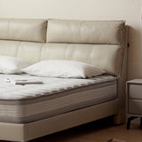 Leather Standard Bed Contemporary Wood Frame Bed with Upholstered Headboard Clearhalo 'Bedroom Furniture' 'Beds' 'furn' 'furn_beds' 'Furniture' 7561779