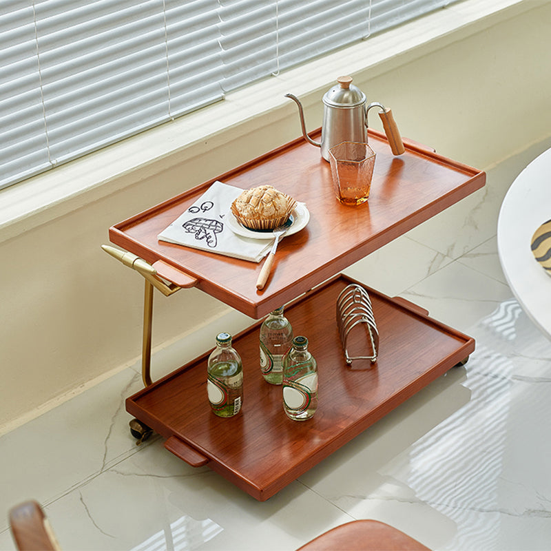 Solid Wood Sofa Side Accent Table with Shelf Rectangular Living Room Double Tier Clearhalo 'Coffee & Accent Tables' 'End & Side Tables' 'end_side_tables' 'furn' 'furn_end_side_tables' 'Furniture' 'Living Room Furniture' 7561838