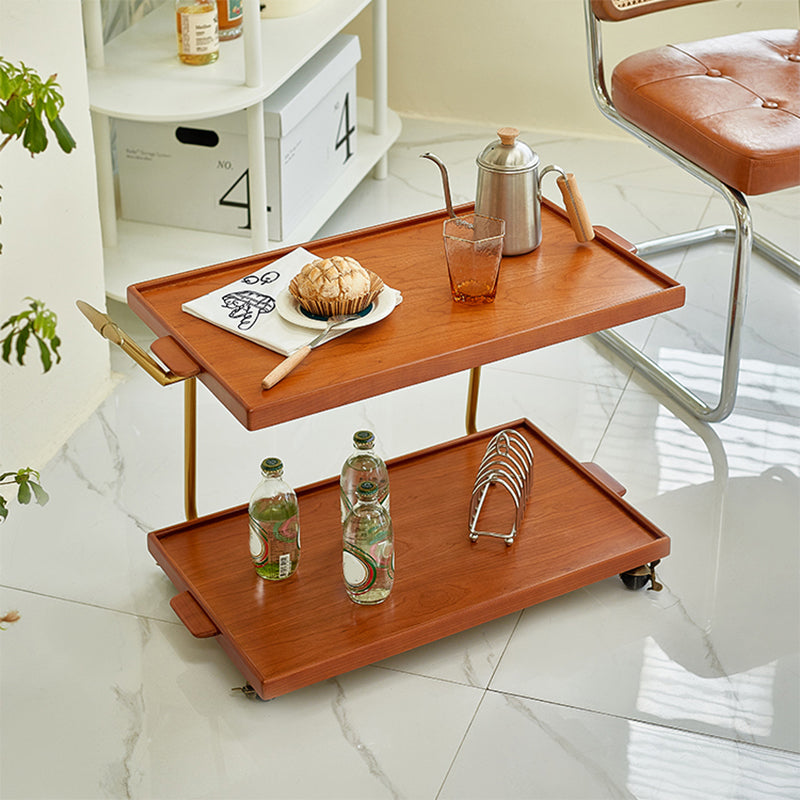 Solid Wood Sofa Side Accent Table with Shelf Rectangular Living Room Double Tier Clearhalo 'Coffee & Accent Tables' 'End & Side Tables' 'end_side_tables' 'furn' 'furn_end_side_tables' 'Furniture' 'Living Room Furniture' 7561848