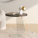 Glam Accent Side Table Living Room Round Pedestal Acrylic Side End Table Clearhalo 'Coffee & Accent Tables' 'End & Side Tables' 'end_side_tables' 'furn' 'furn_end_side_tables' 'Furniture' 'Living Room Furniture' 7561871